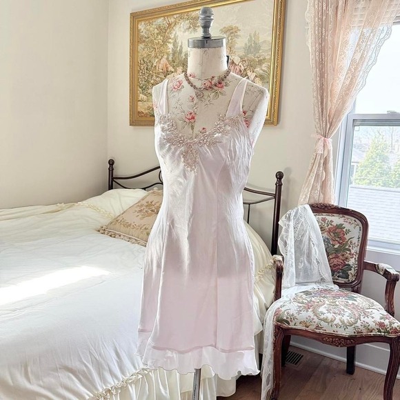Linea Donatella Dresses & Skirts - pink fairy slip dress  90s light pink slip dress Linea Donatella size medium